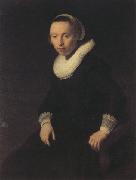 REMBRANDT Harmenszoon van Rijn Portrait of a young woman seted, (mk330 oil on canvas